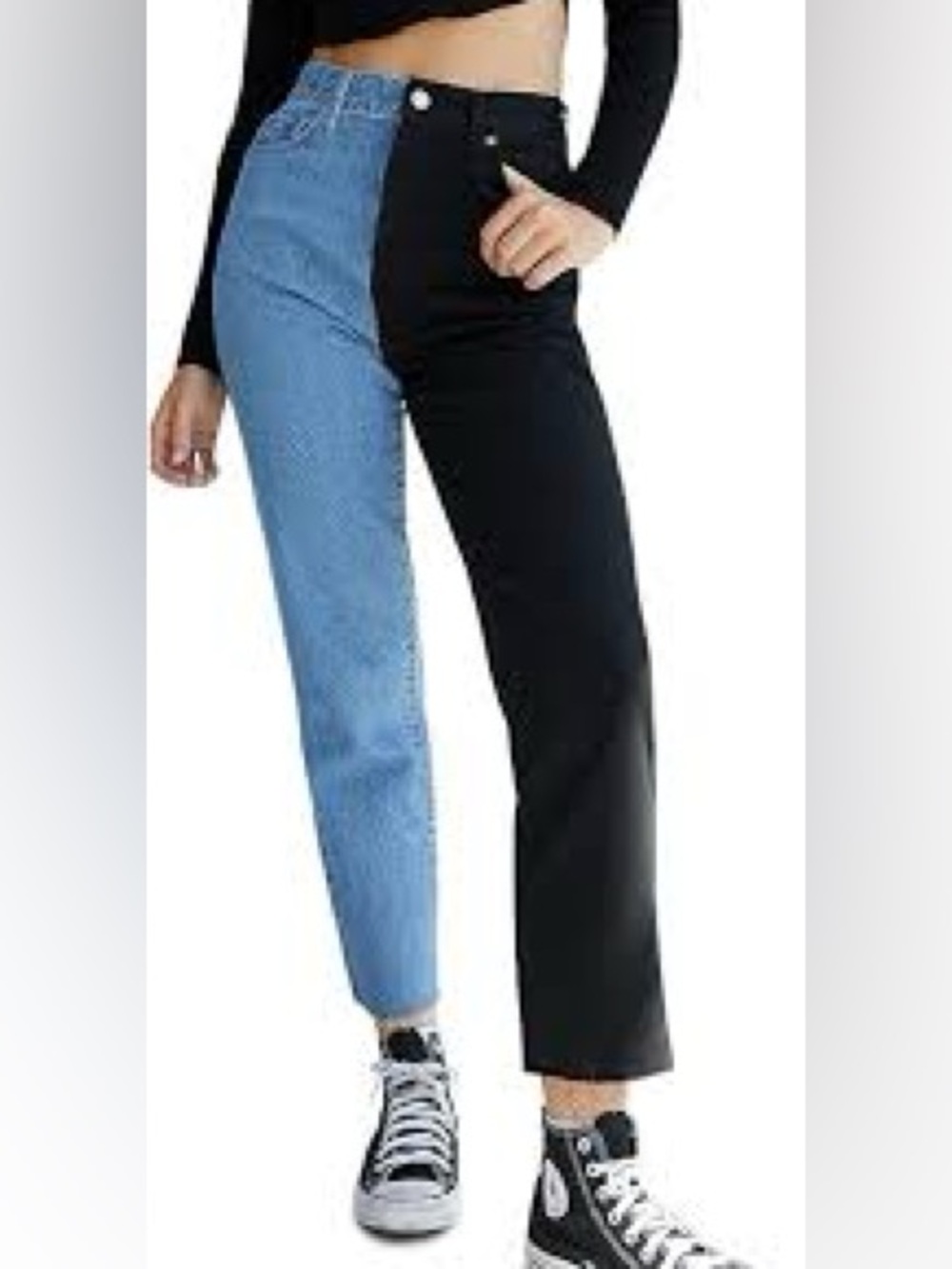 PacSun Colorblock Jeans Size 4 High Rise Straight Leg 100% Cotton distressed